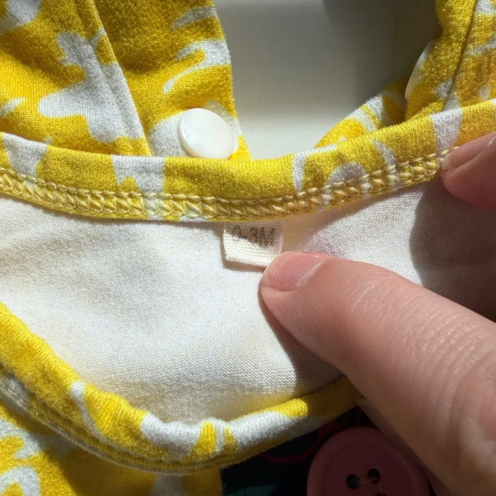 Yellow Striped Kids One Piece with Lace Trim